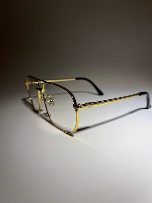 Aviator - Gold Clear Glasses - DeLuxe YUL