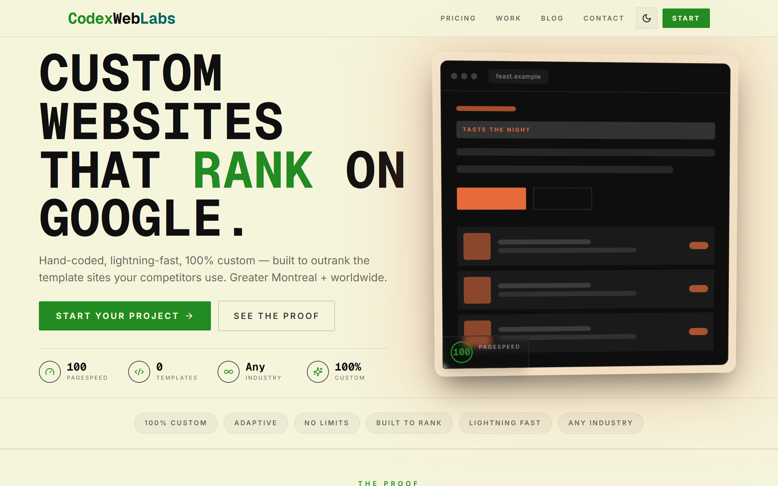 CodexWebLabs live site screenshot